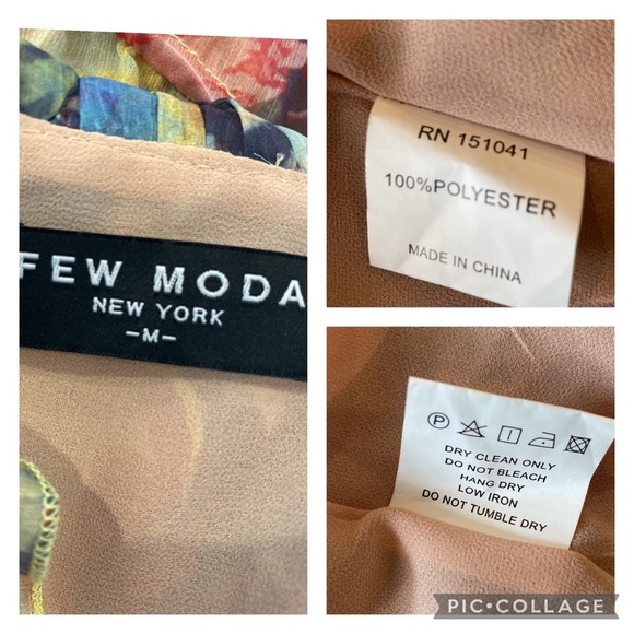 Few Moda Charla Ruffled Floral Watercolor Dress Size Medium - Picture 13 of 16